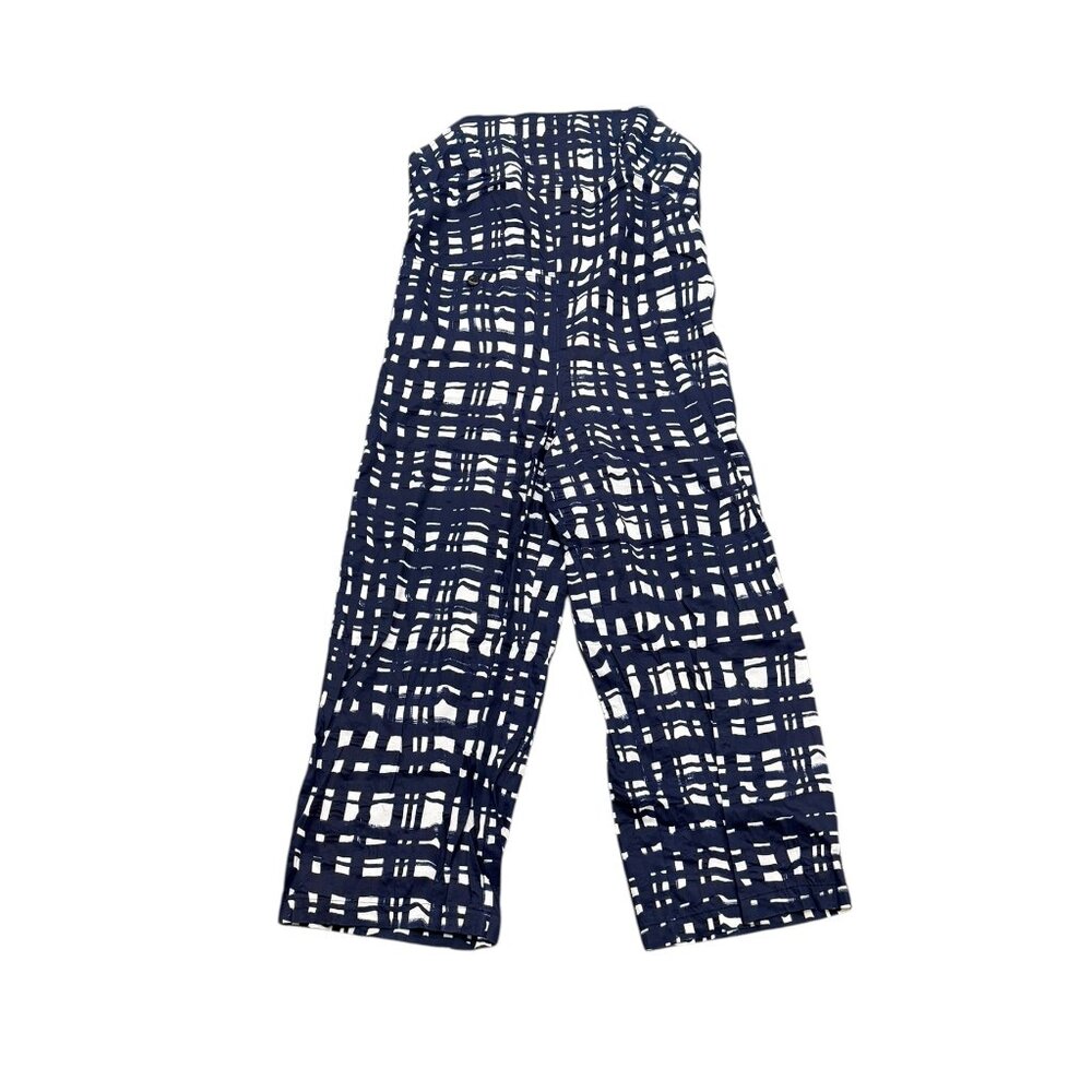 Vintage Rachel Comey Blue & White Abstract Print Cotton Overalls - Picture 8 of 8